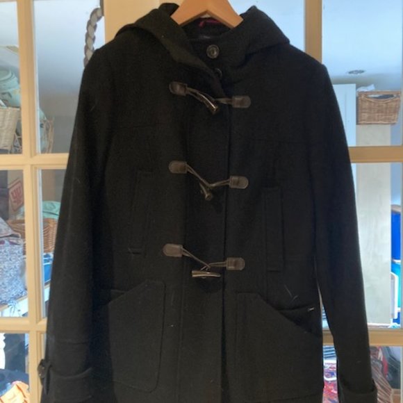 Tommy Hilfiger Jackets & Blazers - Women's Tommy Hilfiger wool-blend (60%) black hooded duffel coat